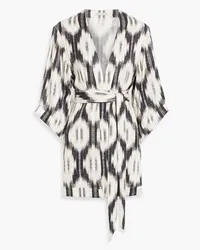 Alice + Olivia Alice OliviaDomino Kimono aus glänzendem Jacquard mit Print/S Grau