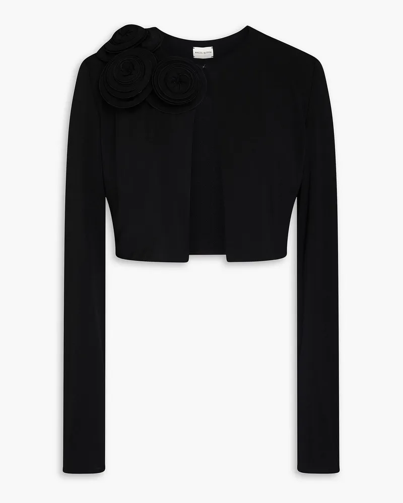 Magda Butrym Cropped Cardigan aus Stretch-Jersey Schwarz