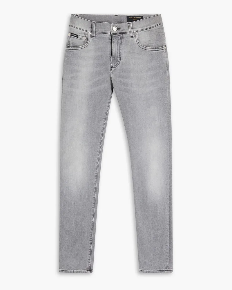 Dolce & Gabbana Skinny Jeans aus Denim Grau