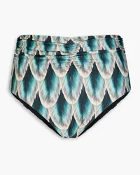 AGUA BENDITA Vaiven Pluma bedrucktes Bikini-Höschen aus recyceltem Stretch-Material Blau