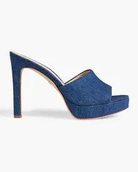 Veronica Beard Dali Plateau-Mules aus Denim Blau