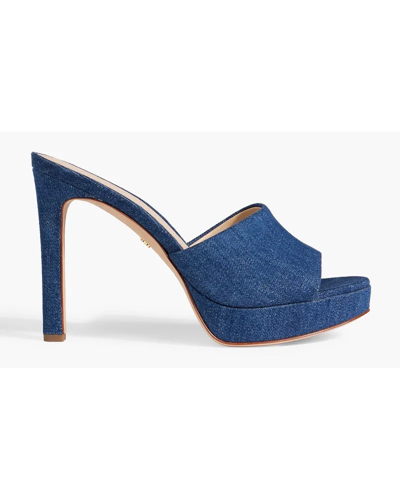 Veronica Beard Dali Plateau-Mules aus Denim Blau