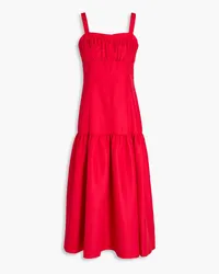 Derek Lam Gerafftes Midikleid aus Taft Rot