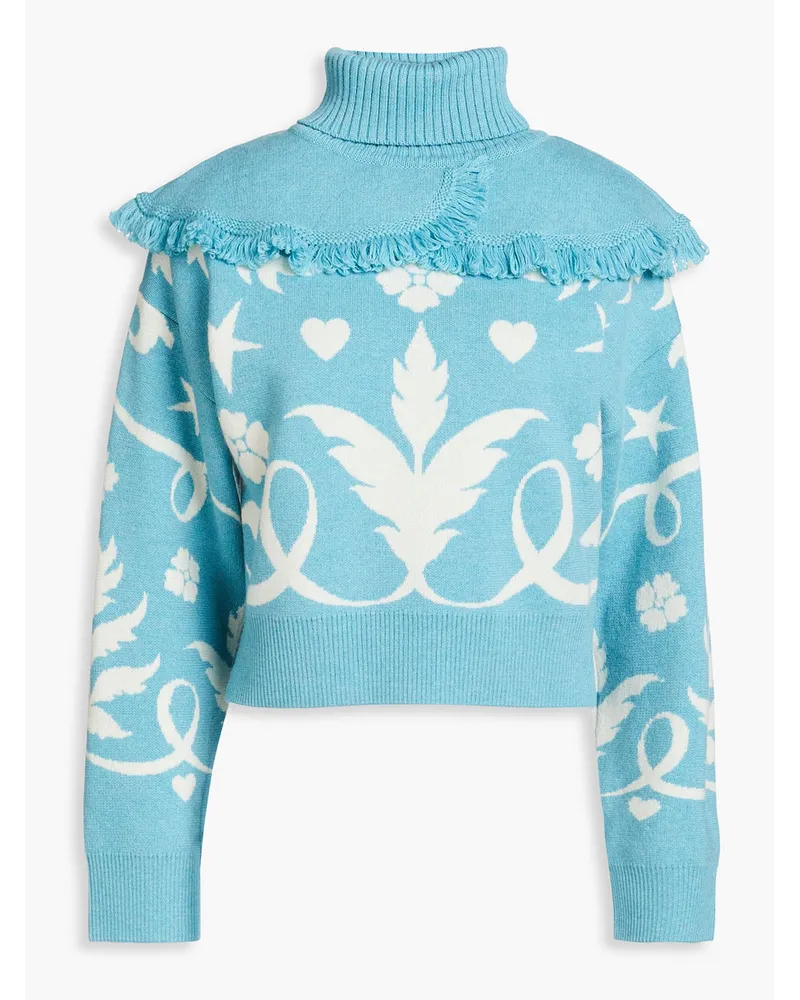 Hayley Menzies Belle Pullover aus Woll-Jacquard Blau