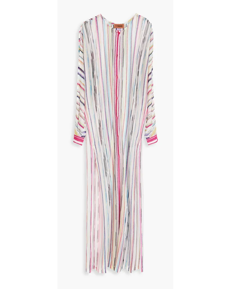 Missoni Maxi-Strickkleid mit Streifen inHäkeloptik Pink