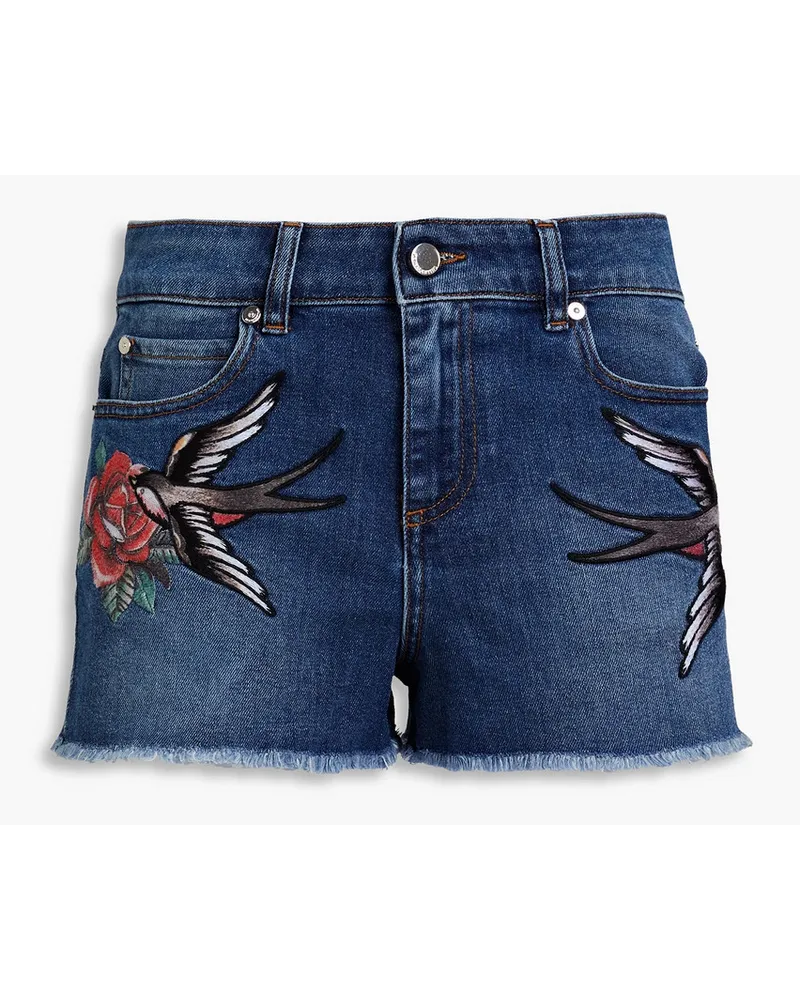 RED Valentino REDValentinoJeansshorts mit Stickereien inausgewaschener Optik Blau