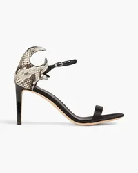 Giuseppe Zanotti Basic 85 Sandalen aus Satin mit Kristallverzierung Schwarz