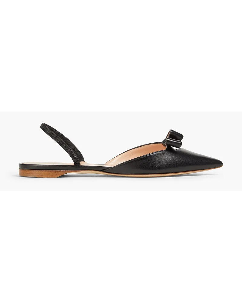 Rupert Sanderson Mercato flache Slingback-Schuhe mit spitzer Kappe aus Leder mit Schleife und Cut-outs Schwarz