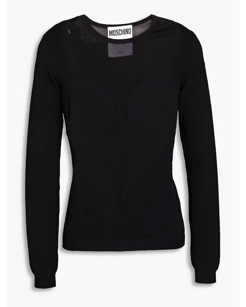 Moschino Pullover aus Stretch-Strick Schwarz