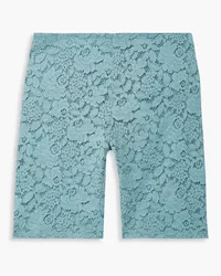 Stella McCartney Isla Shorts aus schnurgebundener Spitze aus einer Baumwollmischung Blau