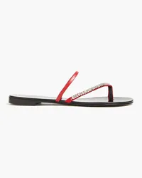 Giuseppe Zanotti Zehensandalen aus Leder mit Kristallverzierung Rot