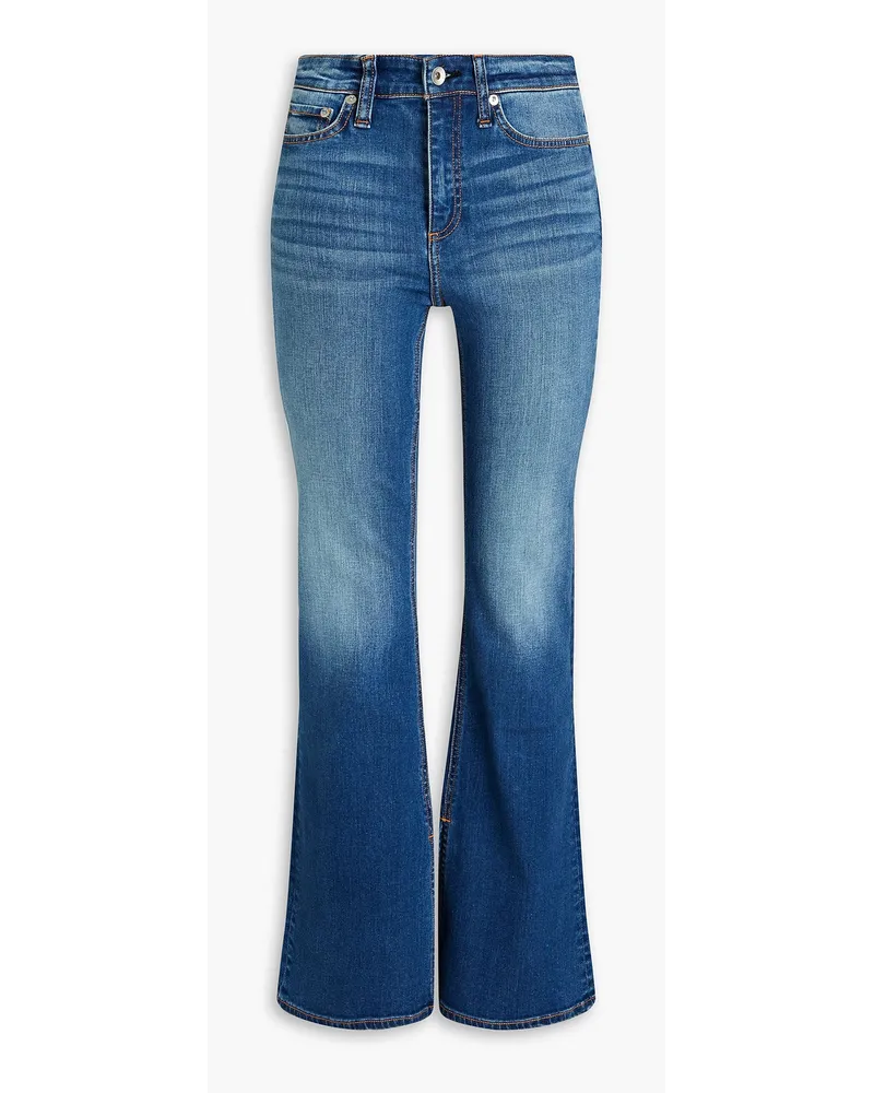 Rag & Bone Bella hoch sitzende Schlagjeans inausgewaschener Optik Blau