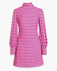 Olivia Rubin Minikleid aus Crêpe de Chine mit Polka-Dots Pink