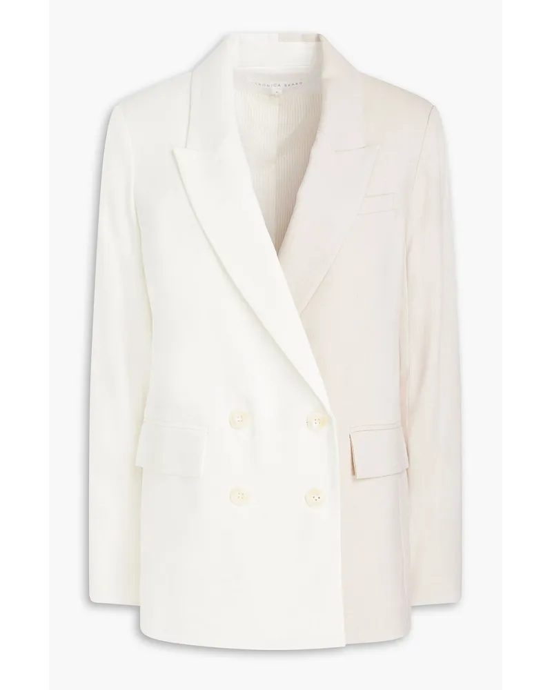 Veronica Beard Braeton double-breasted linen-blend twill blazer Neutral