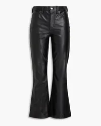 Veronica Beard Faux stretch-leather flared pants Schwarz