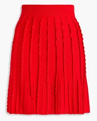 Claudie Pierlot Mini-Strickrock mit Muschelsaum Rot