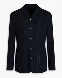 Giorgio Armani Cardigan aus gebürstetem Kaschmir Blau