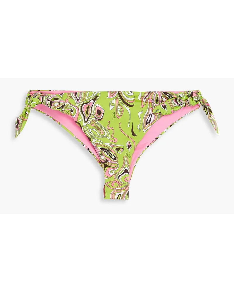 Emilio Pucci Tief sitzendes Bikini-Höschen mit Print Grün