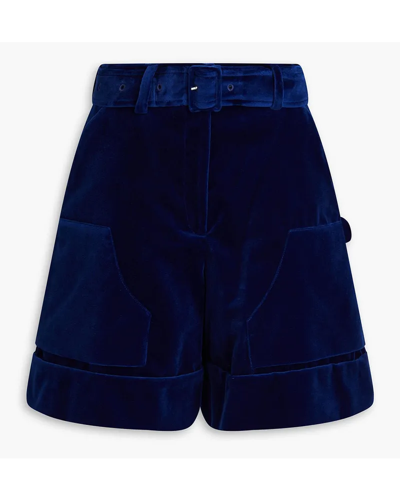 Simone Rocha Shorts aus Baumwollsamt Blau