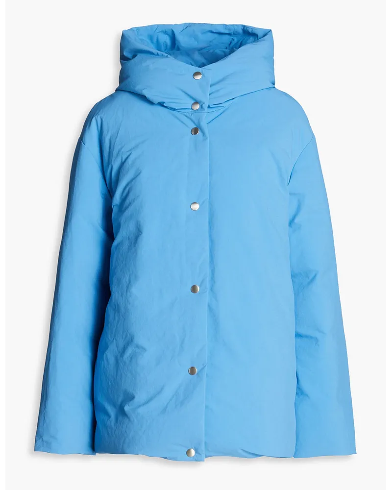 Jil Sander Daunenjacke aus Shell mit Kapuze Blau