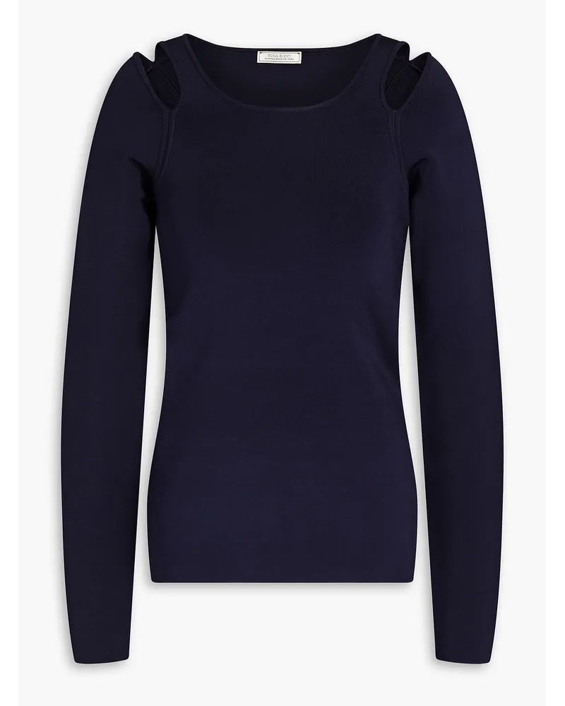 Nina Ricci Oberteil aus Jersey mit Cut-outs Blau