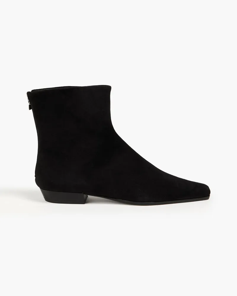 Totême Ankle Boots aus Veloursleder Schwarz