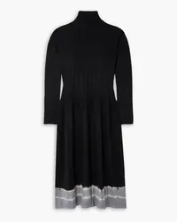 Proenza Schouler Lila Midikleid aus Wolle mit Rollkragen und Farbverlauf Schwarz