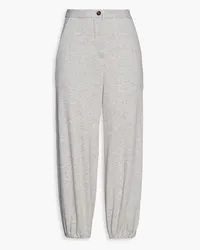 Brunello Cucinelli Track Pants aus French Terry aus einer melierten Kaschmir-Baumwollmischung Grau