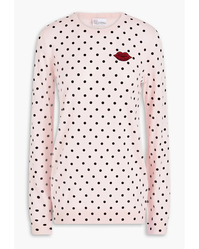 RED Valentino REDValentinoPullover aus beflockter Wolle mit Applikationen Pink