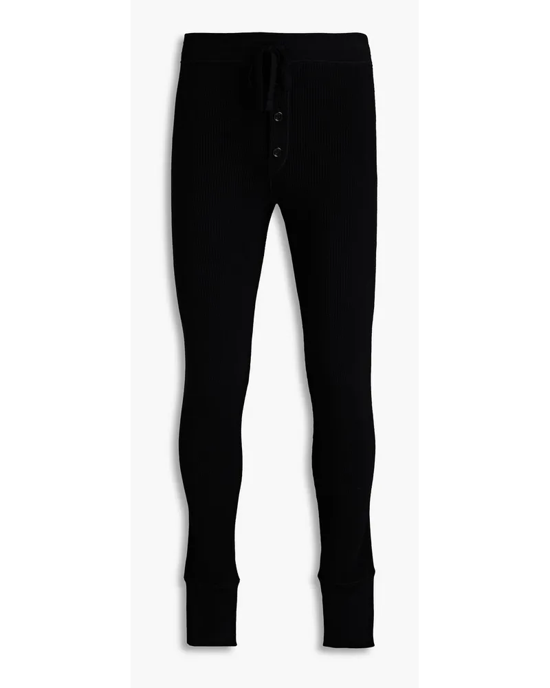 Dolce & Gabbana Eng geschnittene Track Pants aus Wolle Schwarz