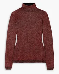 Stella McCartney Rollkragenpullover aus Metallic-Strick Rot