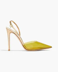 Gianvito Rossi D'Orsay Slingback-Pumps aus PVC und verspiegeltem Leder Gelb