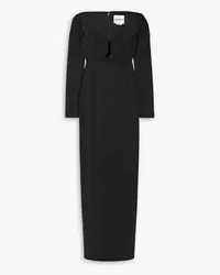 Roland Mouret Maxikleid aus Webstoff mit Cut-out Schwarz