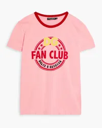 Dolce & Gabbana Printed cotton-jersey T-shirt Pink