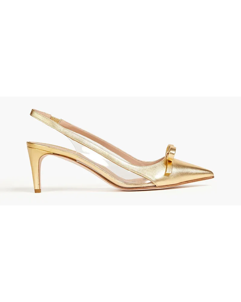 RED Valentino Slingback-Pumps aus Leder mit Schnalle Metallic