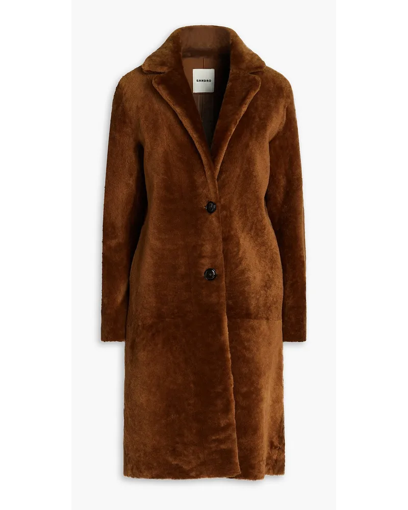 Sandro Mantel aus Shearling Braun