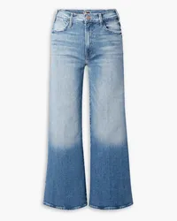 Mother The Hustler Roller distressed high-rise flared jeans Blau