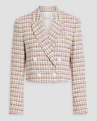 Derek Lam Kyle doppelreihiger Cropped Blazer aus Tweed aus einer Baumwollmischung Weiß