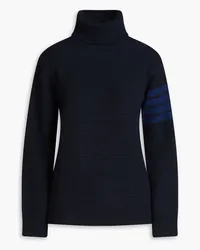 Thom Browne Rollkragenpullover aus einer Woll-Kaschmirmischung inWaffelstrick Blau