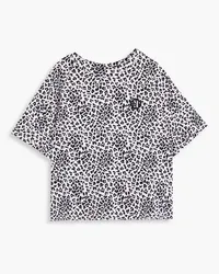 Maje Leopard-print cotton-jersey T-shirt Pink