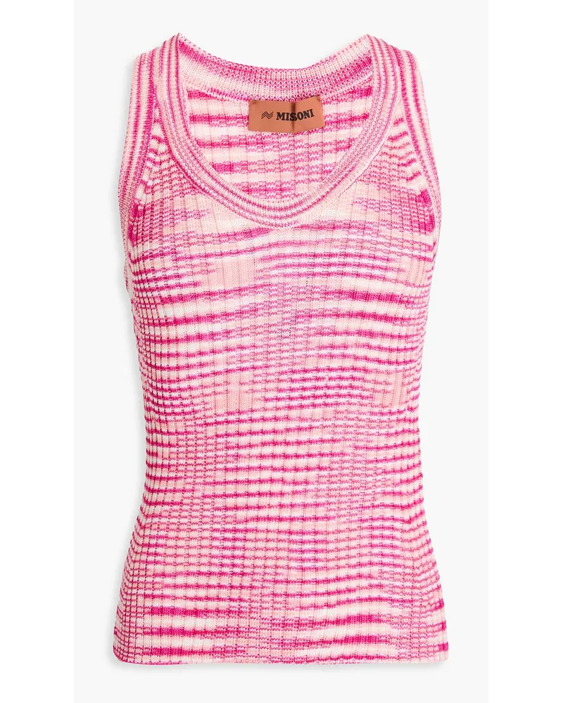 Missoni Tanktop aus Rippstrick Pink