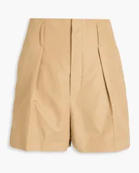 Brunello Cucinelli Shorts aus Twill aus einer Baumwoll-Ramiemischung mit Falten Neutral