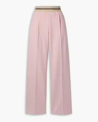 Helmut Lang Hose mit geradem Bein aus Stretch-Twill mit Jacquard-Besatz und Falten Pink