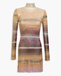 Missoni Mini-Strickkleid mit Rollkragen inund Space-Dye-Optik Metallic