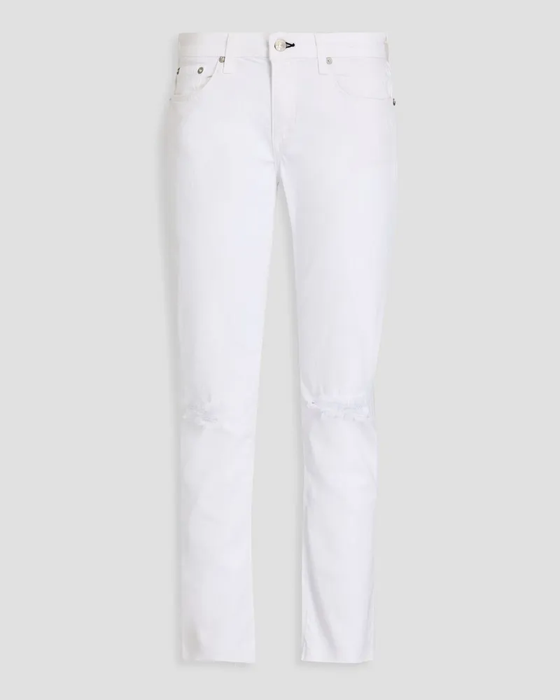 Rag & Bone Dre Cropped Boyfriend-Jeans Weiß