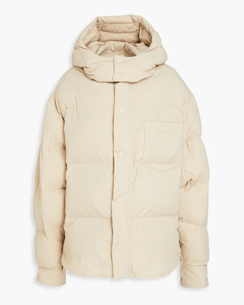 Jacquemus Doudoune Kapuzenjacke aus gestepptem Shell Neutral