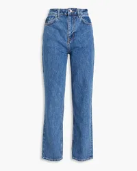 Ganni Hoch sitzende Jeans mit geradem Bein Blau