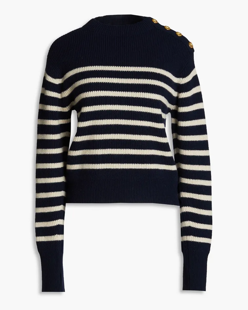 Rag & Bone Nancy gerippter Pullover aus einer Wollmischung mit Streifen Blau