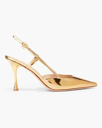 Gianvito Rossi Ascent Slingback-Pumps aus verspiegeltem Leder Metallic