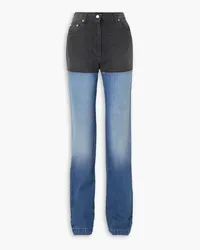 Peter Do Zweifarbige halbhohe Jeans mit geradem Bein Blau